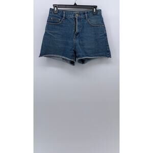 Classic High-Rise Denim Shorts - Blue